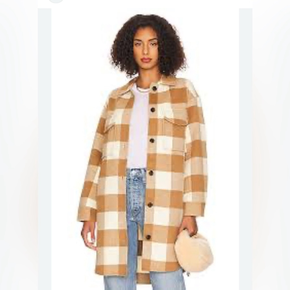Rails Jaro Coat Ivory/Camel Buffalo Check Large